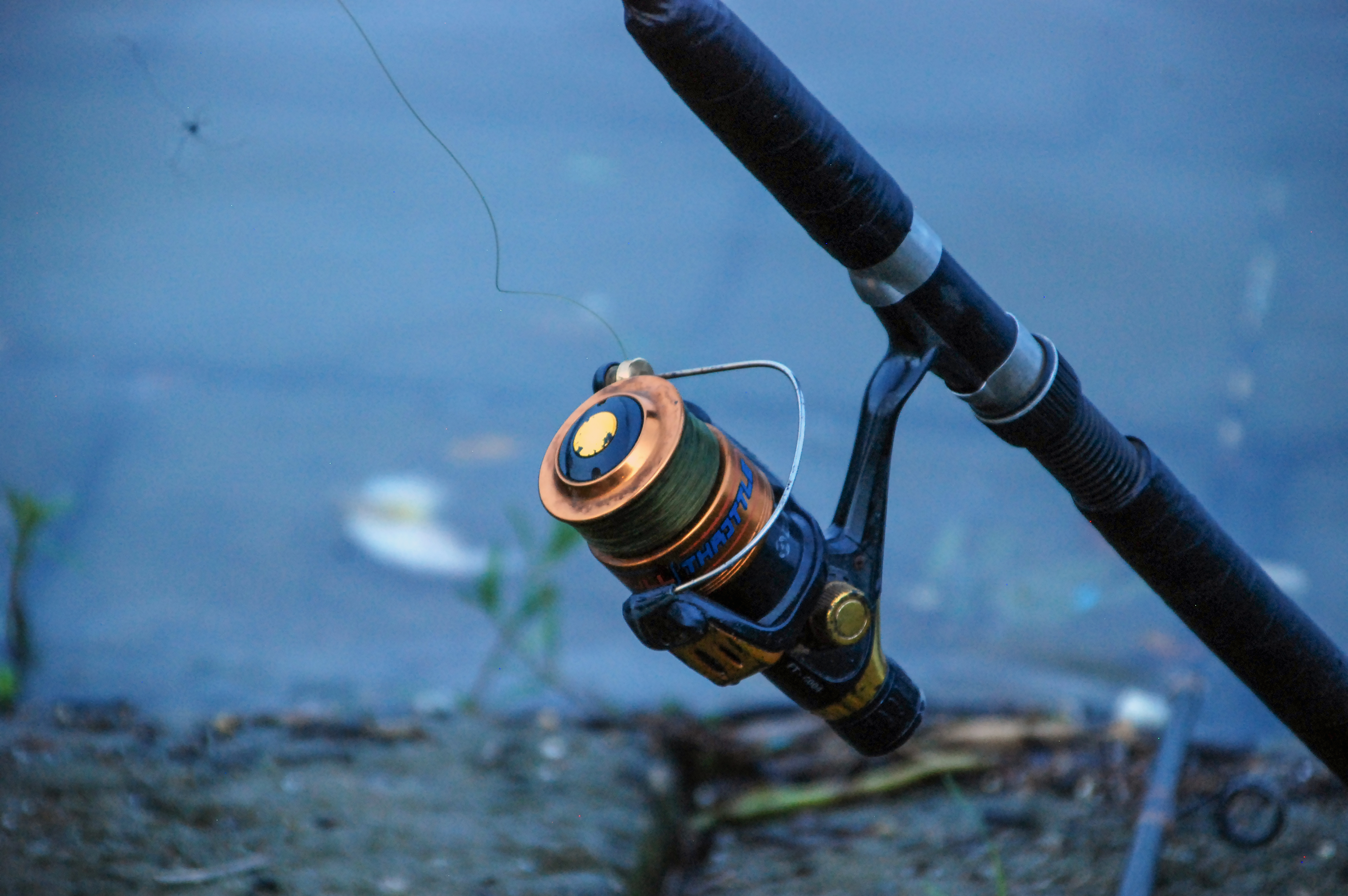 File:Fishing rod & reel, Mahamaya Lake (01).jpg - Wikimedia Commons