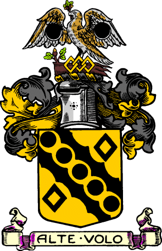 The coat of arms of the former Heywood Municipal Borough Council. This coat of arms was granted by the College of Arms on 14 May 1881.