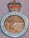 Post-1953 lapel badge, (Queen's Crown), worn on civilian clothing when not in uniform. (Pre-1968 badges were made of hallmarked sterling silver, however post-1968 badges were made from cast metal).