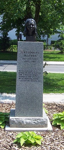 File:Bust and pedestal of Gwendolyn MacEwen.jpg