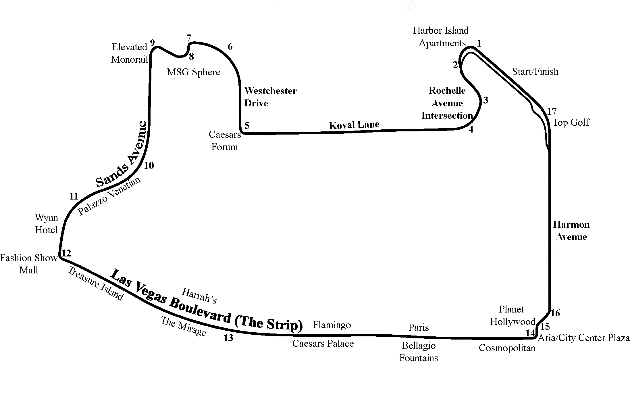 Las Vegas Strip Map (2023)