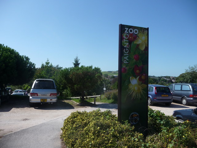 File:Paignton , Paignton Zoo Car Park and Sign - geograph.org.uk - 1482047.jpg