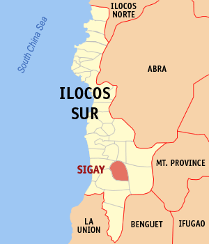 Mapa han Ilocos Sur nga nagpapakita kon hain nahamutang an Sigay
