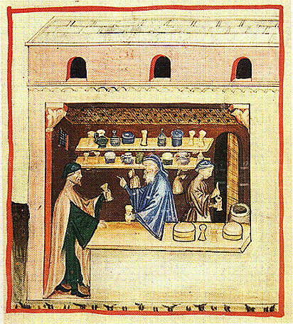 Theriak, illustratie in de Tacuinum sanitatis.