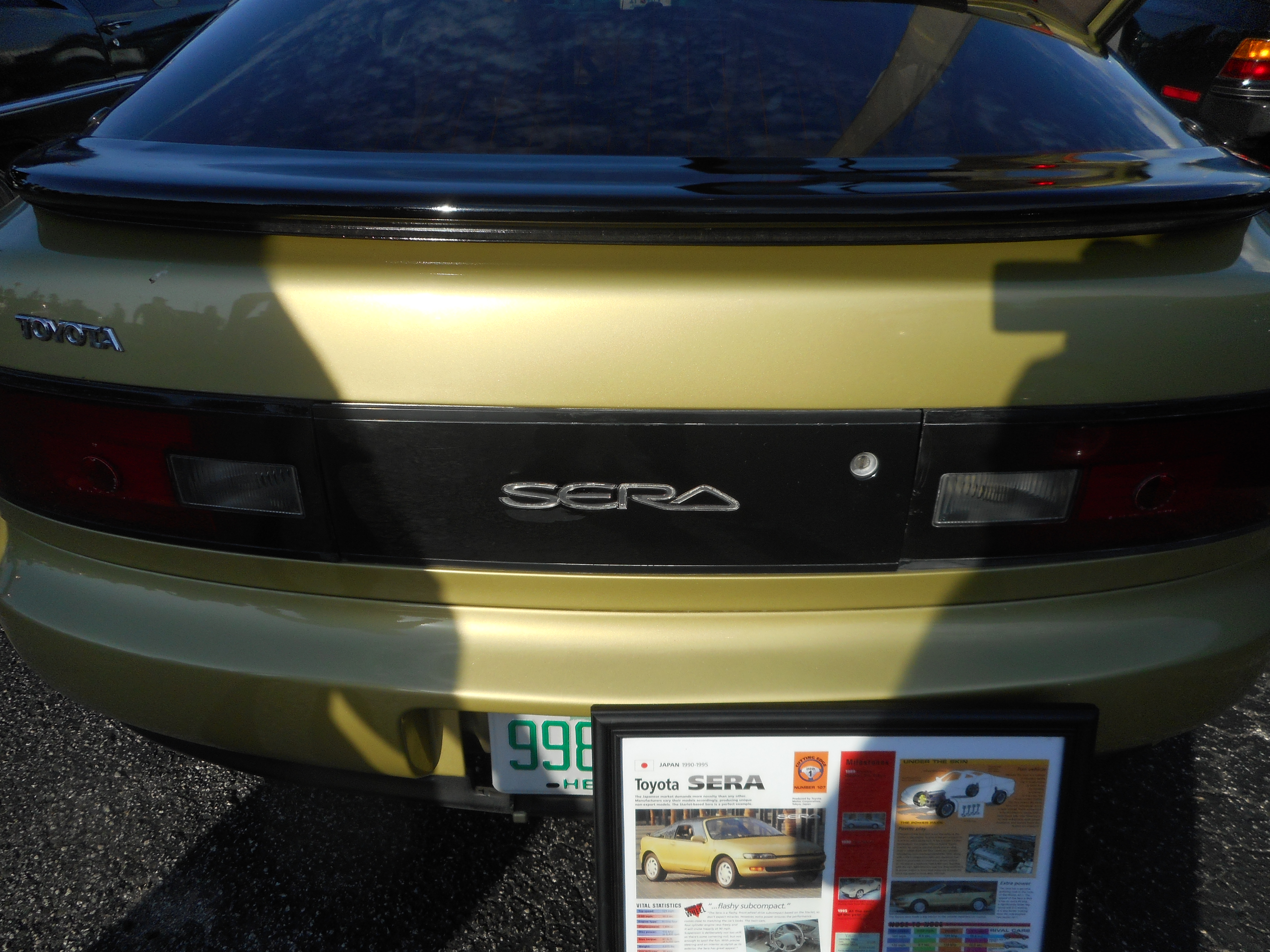 File:Toyota Sera in Florida; Brochure on the Rear Bumper.jpg