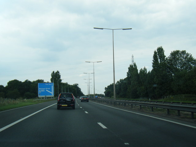 File:Approaching junction 2 northbound - geograph.org.uk - 2513444.jpg