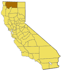 Map of California highlighting Siskiyou County