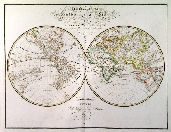 An 1817 Perspective of the world consistent with the view point of Modern Globalization. Notice the amount of detail.