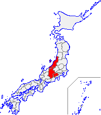 甲信越地方の位置