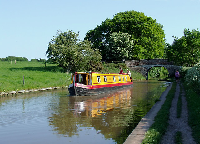 File:Narrowboat at Tyrley Castle Bridge, Staffordshire - geograph.org.uk - 1605434.jpg