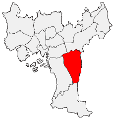 Kaupungin kartta, jossa Østensjø korostettuna.