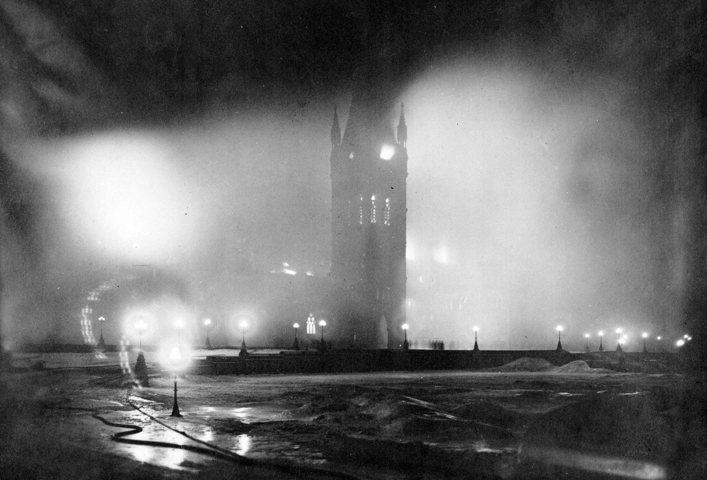 Parliament Ottawa in fire