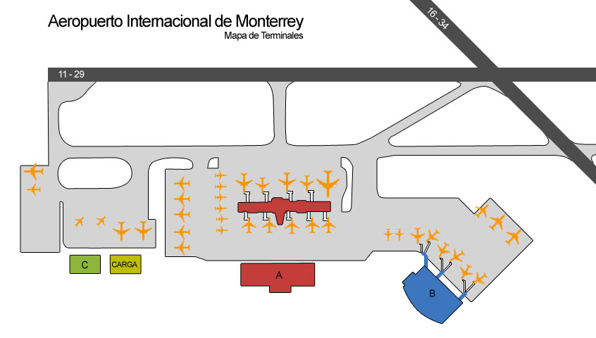 monterrey mexico airport terminal map Monterrey International Airport monterrey mexico airport terminal map