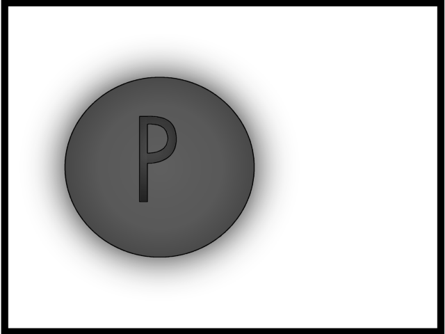 Dark grey P on medium grey circle.png