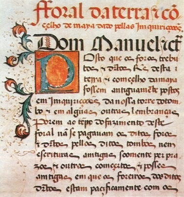 Foral do concelho da Maia, concedido por D. Manuel I em 1519.