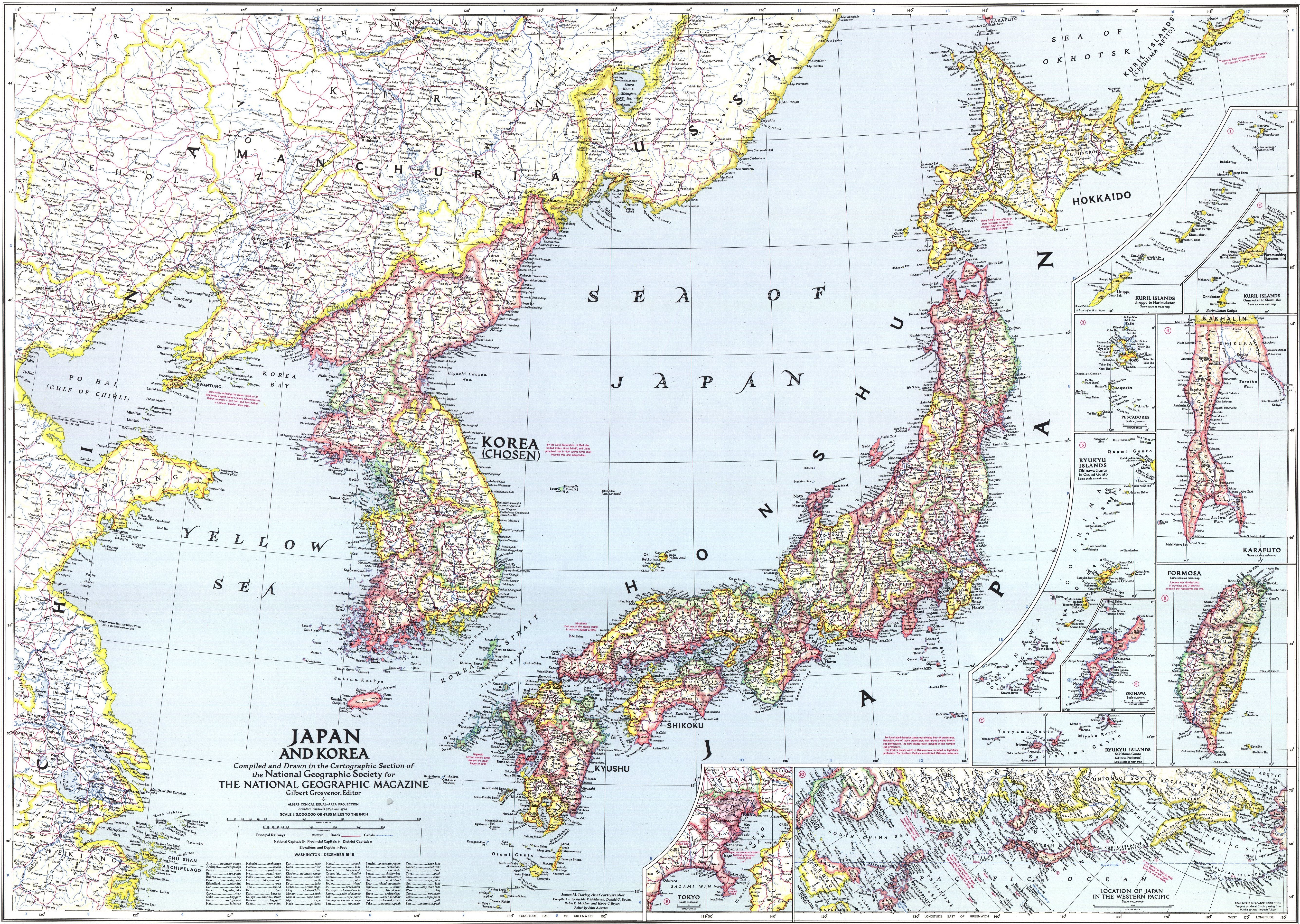 File National Geographic Map Of Korea And Japan 1945 Jpg