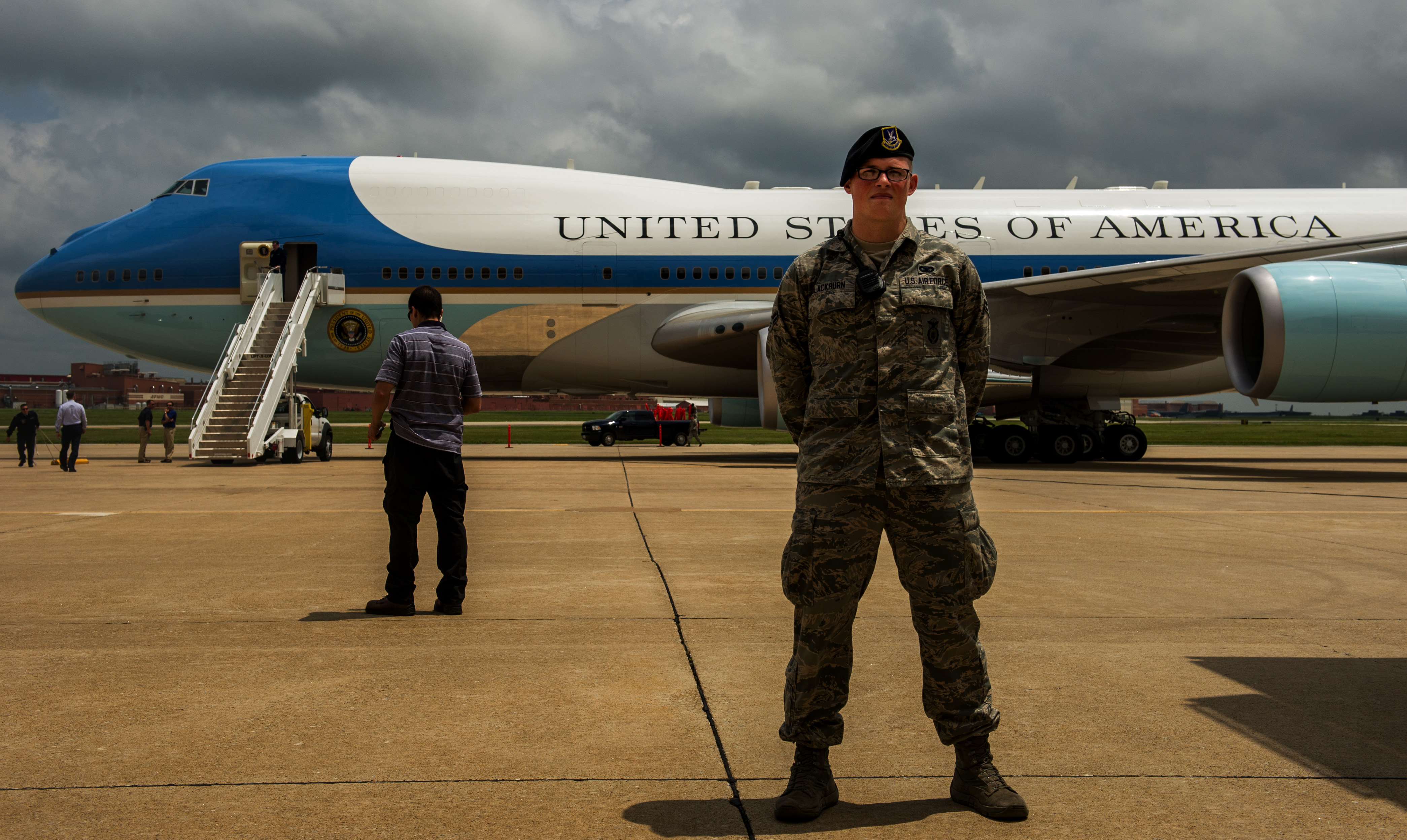 File U S Air Force Airman 1st Class Jason Blackburn Foreground With The 772nd Security Forces Squadron
