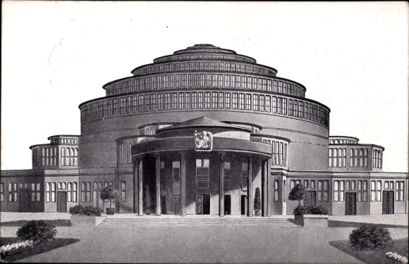 File:1913 circa Carl Dittmar Ansichtskarte Festhalle Breslau Wroclaw, Bildseite.jpg
