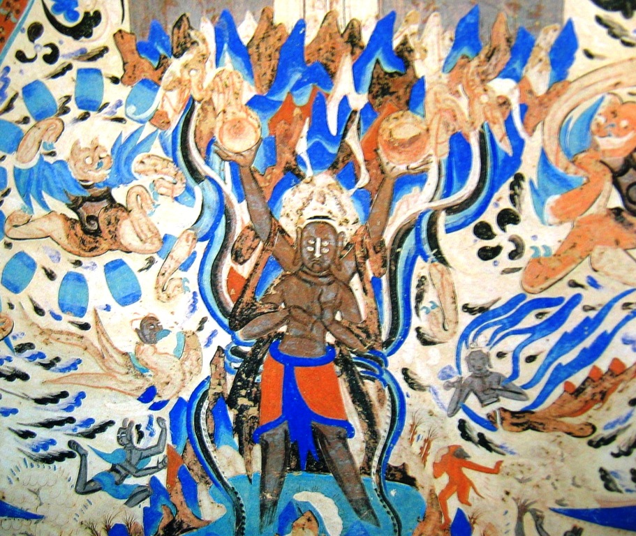 File Asura In 249th Cave Of Mogao Caves Jpg 维基百科 自由的百科全书