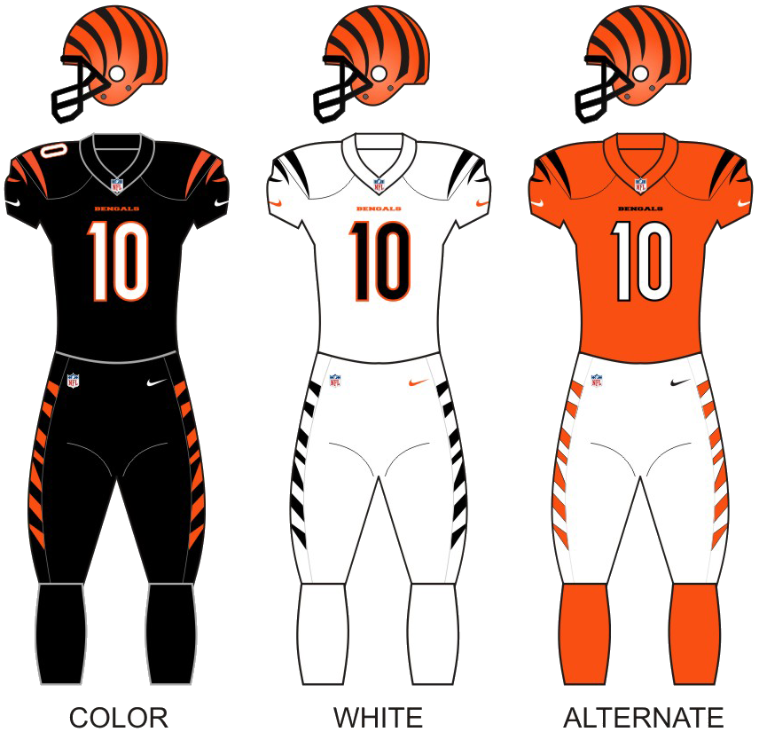 bengals home jersey color