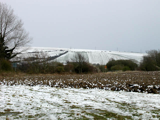 File:Bramber, Farmland looking east across bypass from Maudlin Lane - geograph.org.uk - 1417473.jpg