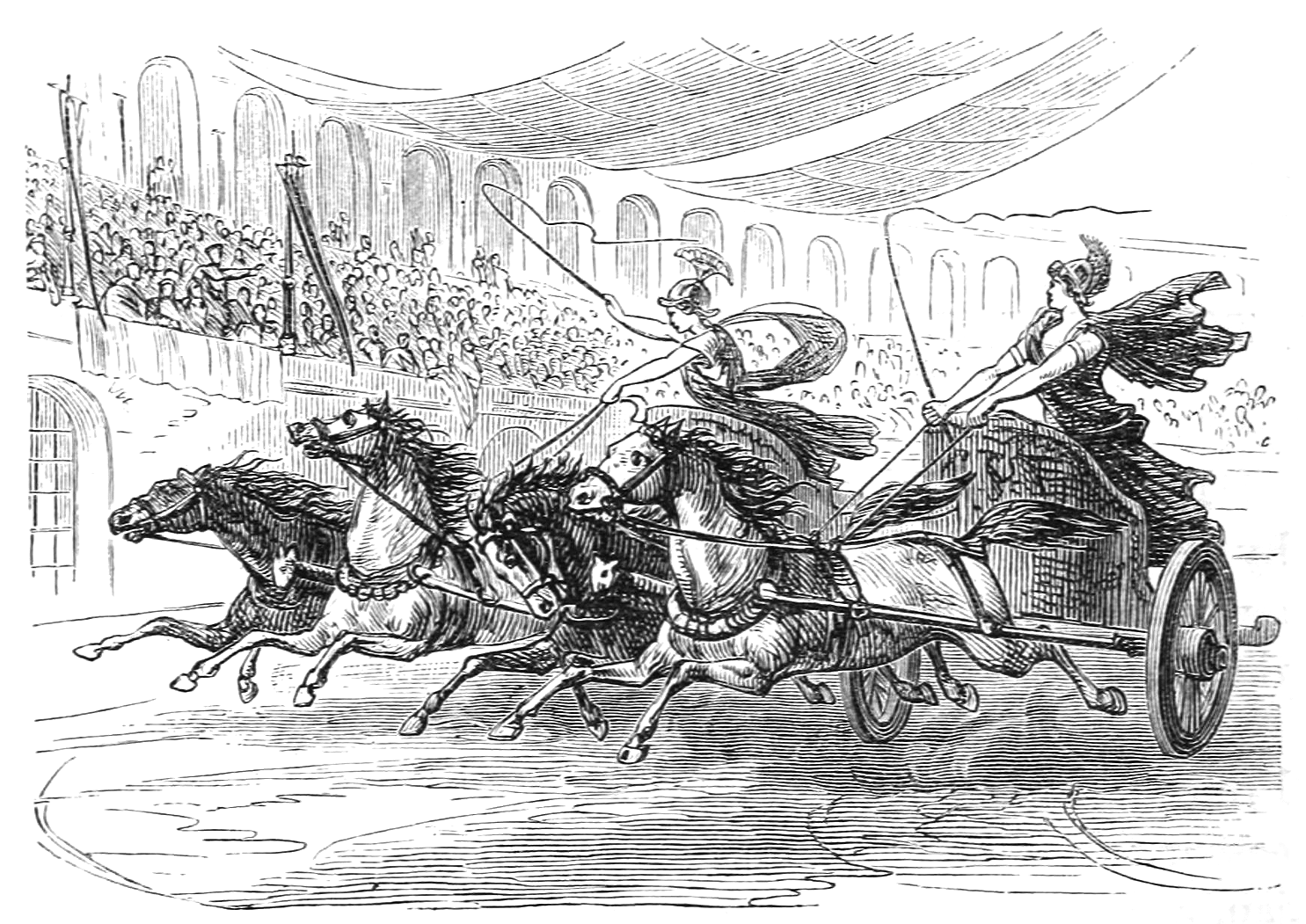 roman chariot racing drawings