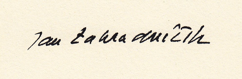 Jan Zahradníček's signature