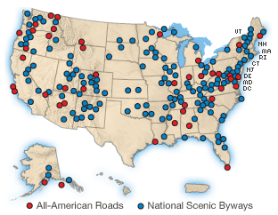 <span class="mw-page-title-main">National Scenic Byway</span> United States category of road