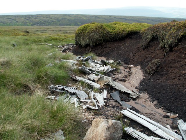 File:Near Bleaklow Stones more pieces of wreckage from Defiant N3378 - geograph.org.uk - 457762.jpg