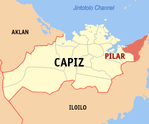 Bản đồ của Capiz với vị trí của Pilar