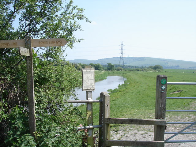 River Adur - view towards Truleigh Hill - geograph.org.uk - 1189479
