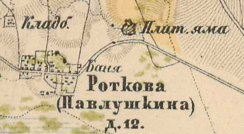 План деревни Ротково. 1885 год