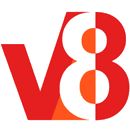 The logo of V8