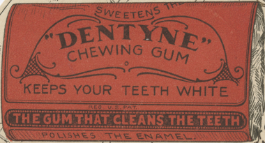 File:"DENTYNE CHEWING GUM" "KEEPS YOUR TEETH WHITE" "THE GUM THAT CLEANS TEETH" "POLISHES THE ENAMEL" from- A Race for 'Dentyne' Chewing Gum State Fair of Texas. (27819231225) (cropped).jpg