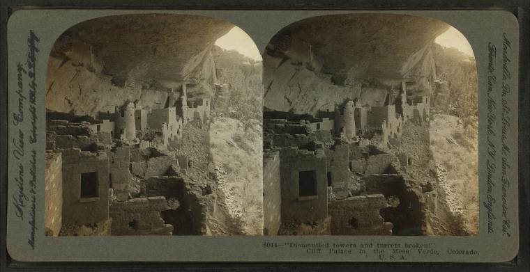 File:"Dismantled towers, and turrets broken!" - Cliff Palace in the Mesa Verde, Colorado, U.S.A, from Robert N. Dennis collection of stereoscopic views 3.jpg