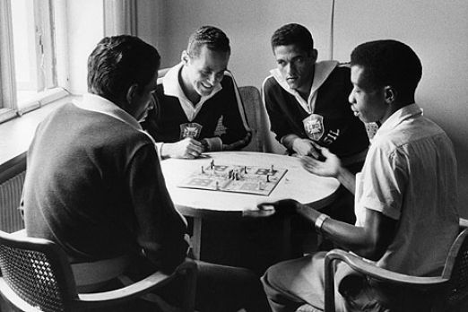 Brazilian footballers playing Ludo