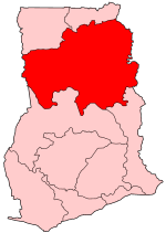 Harta regiunii de Nord în cadrul Ghanei