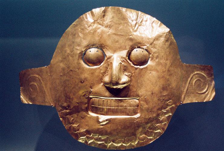 Máscara de la  cultura '''Calima''', extensamente investigado por Marianne Cardale de Schrimpff