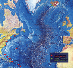 SOSUS Cold war passive, fixed array undersea surveillance system.