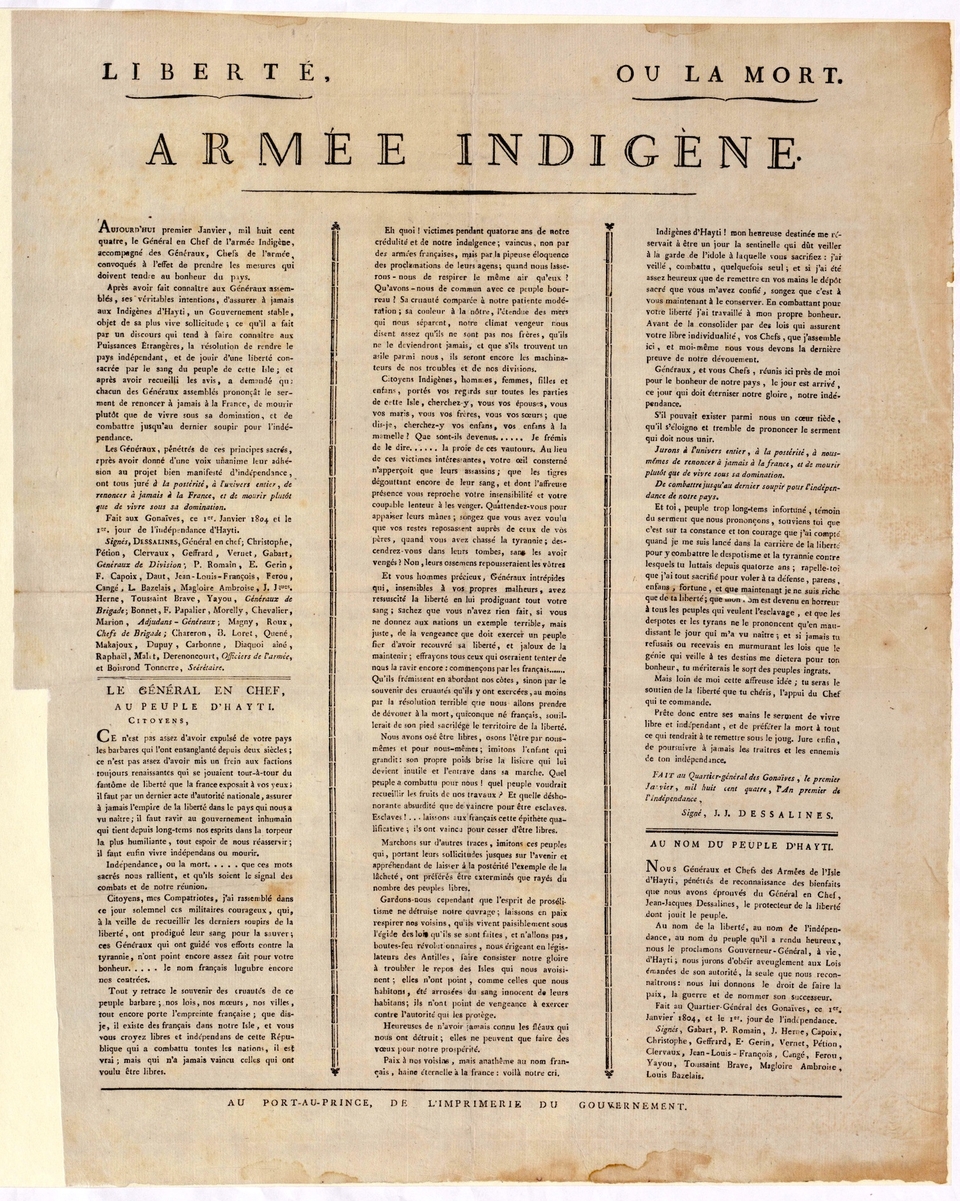 Haitian Declaration Of Independence Wikipedia - 