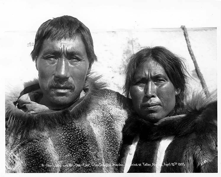 File:Eskimo man and woman, A-Pa-Look and Wy-Ung-Ena, Cape Douglas, 1905 (NOWELL 127).jpeg
