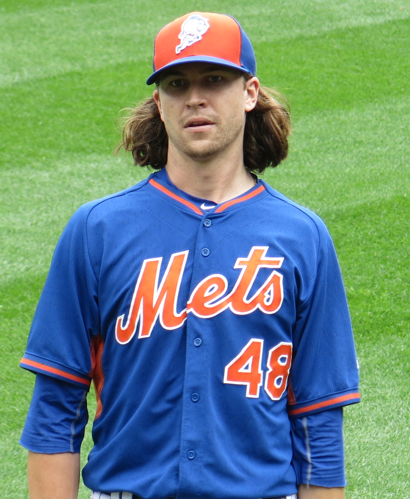 Jacob deGrom #48 - Game Used Road Grey 2015 Postseason Jersey - Mets Clinch  NL Pennant, Advance to World Series - Mets vs. Cubs - 10/21/15