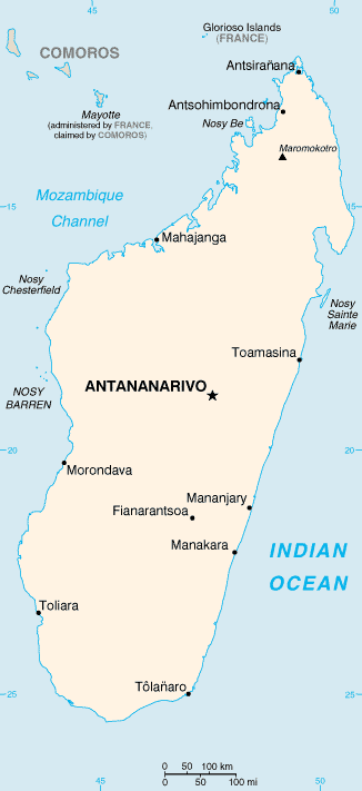 map of Madagascar