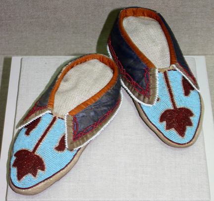 Peoria beaded moccasins, c. 1860, collection of the Oklahoma History Center