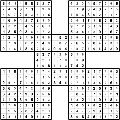 Samurai Sudoku - Difícil 