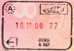 Passport stamp from the border before Slovakia joined the Schengen Area Bergpassportstamp.jpg