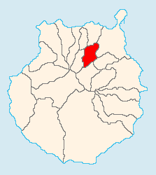 Ubicación del municipio de Teror en Gran Canaria.