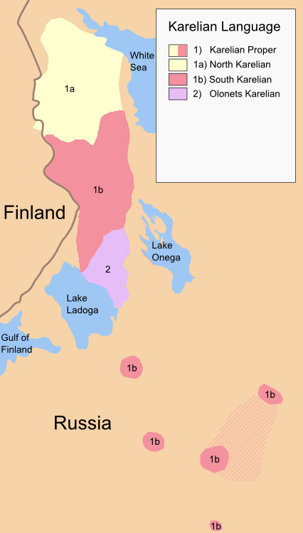 Map of Karelian dialects