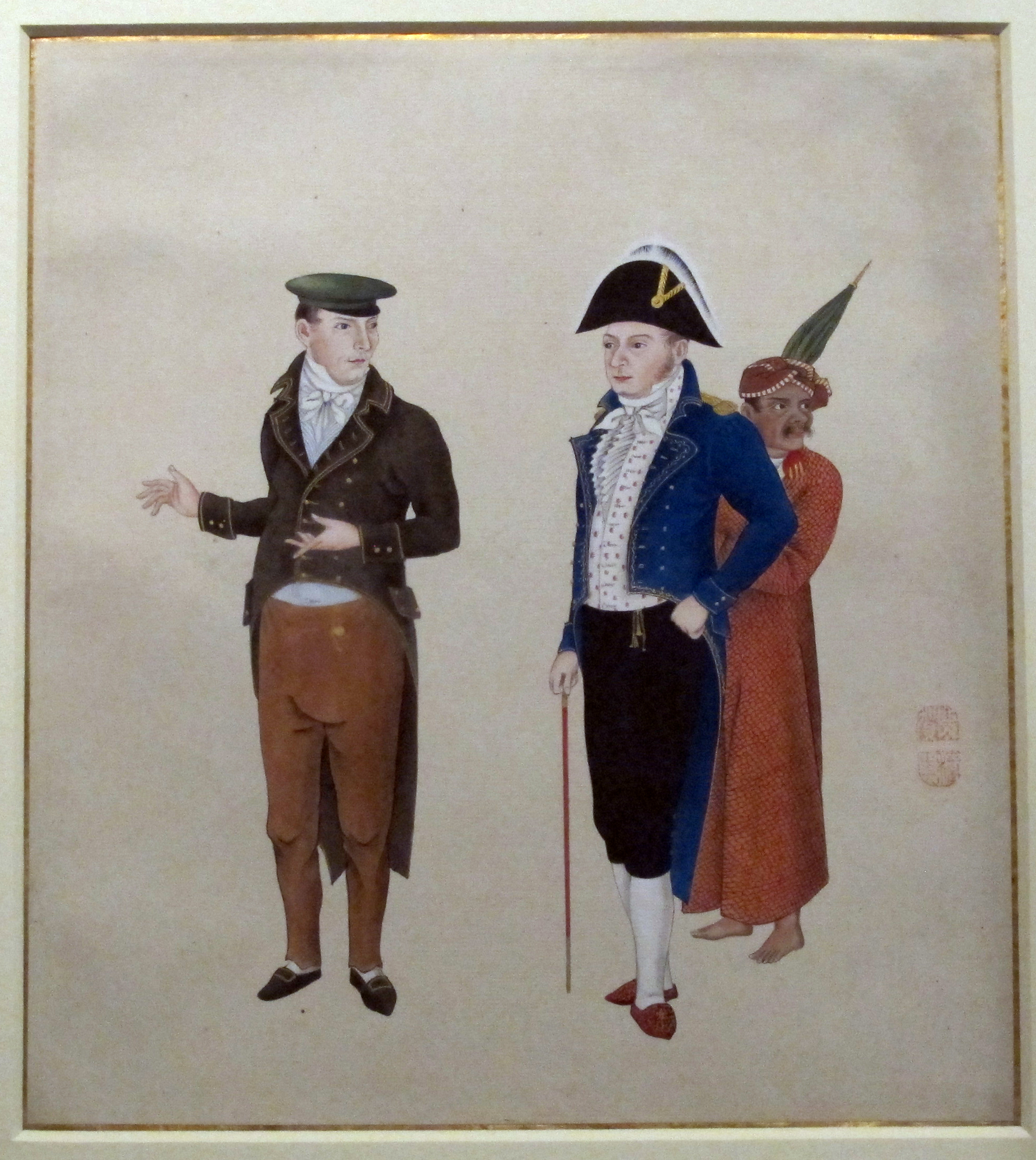 Dutchmen with a servant, Kawahara Keiga, around 1820-1830.