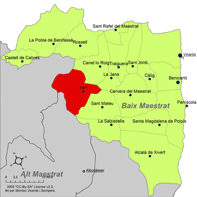 File:Localització de Xert respecte del Baix Maestrat.png